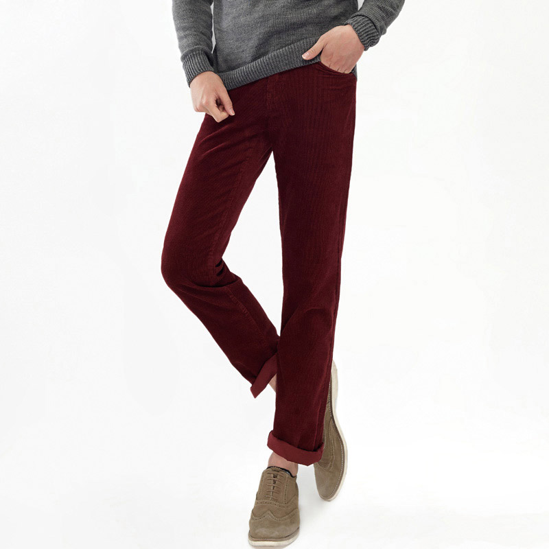 秋新款男韩版时尚男多色灯芯绒直筒休闲长裤